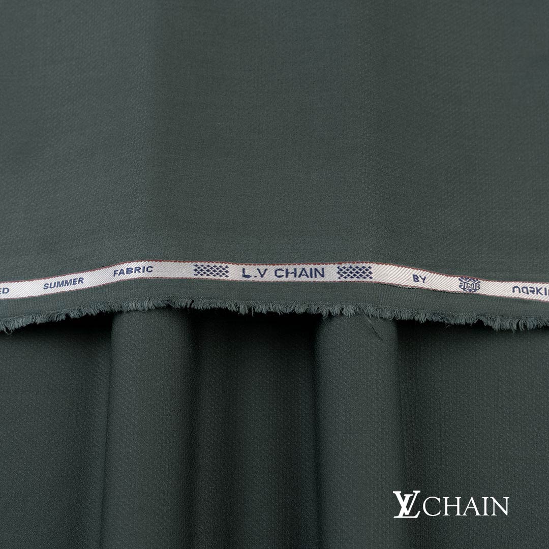 Premium LV Chain men’s unstitched fabric featuring dobby weave