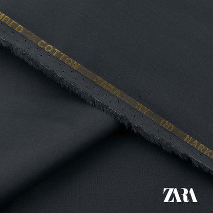 Zara premium 100% fine cotton fabric with silver finish and semi-stiff texture