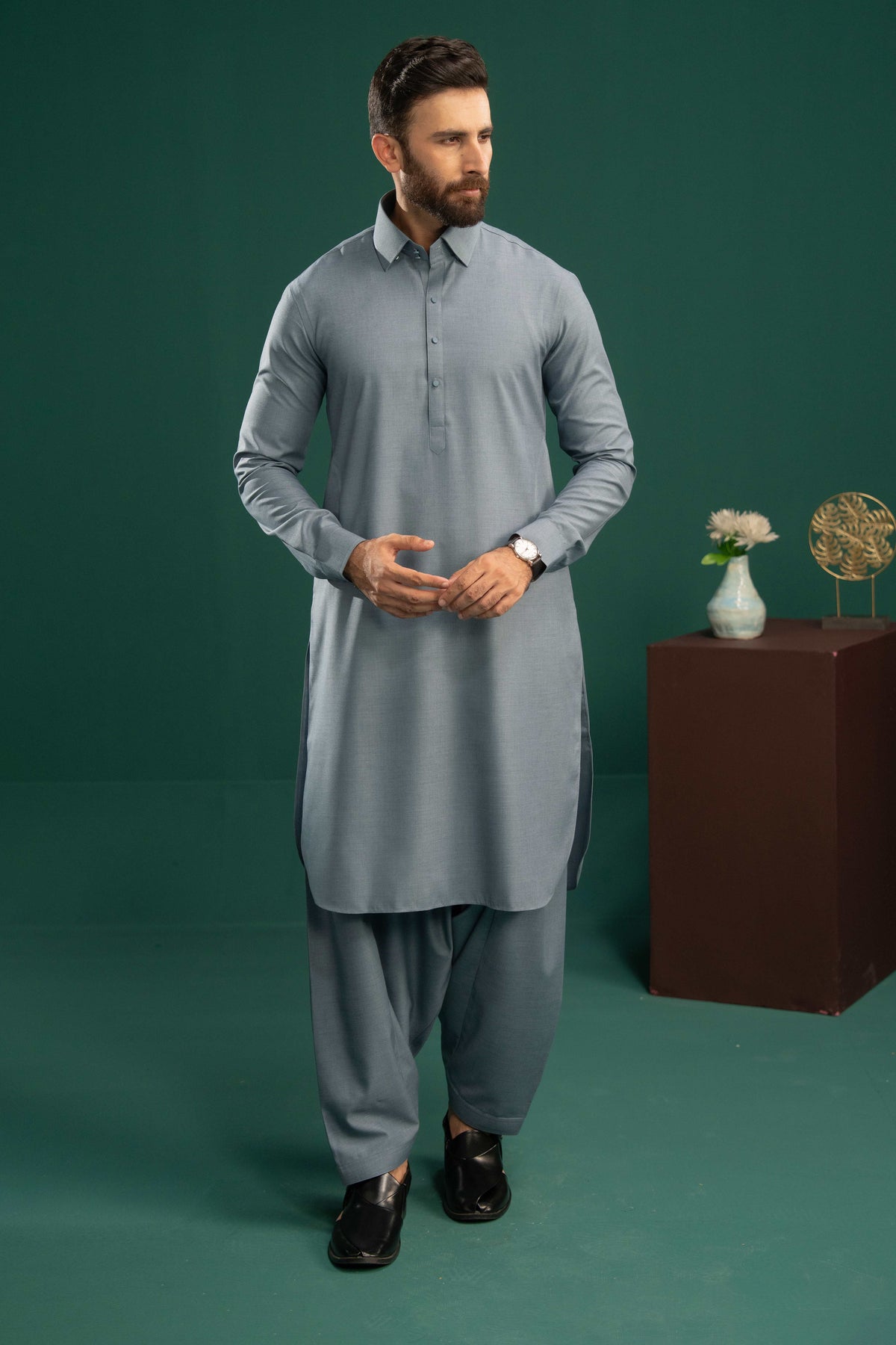 Denim Blue - Stitched Shalwar Kameez - SWSC20