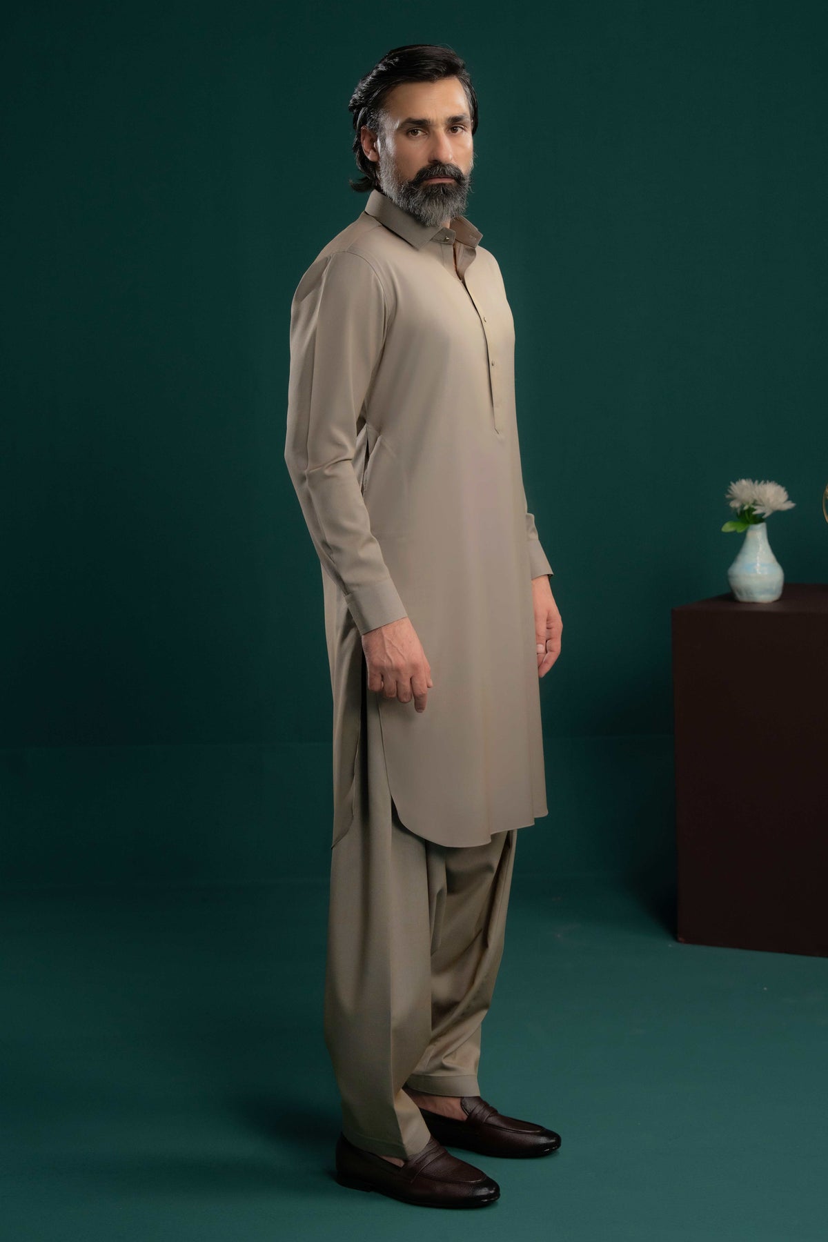 Greyish Blue - Stitched Shalwar Kameez - SWSC21