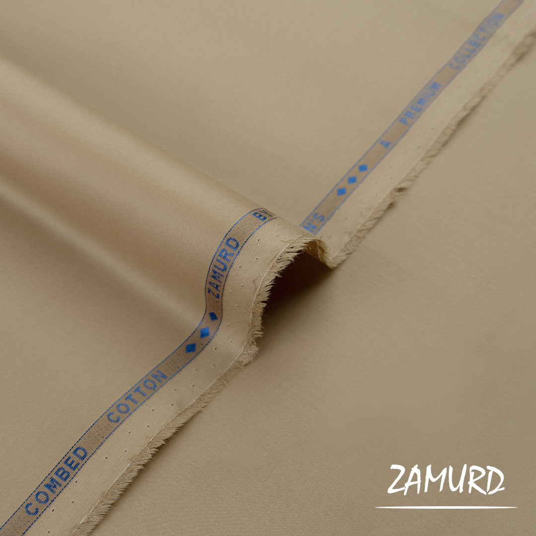 Zamurd premium party wear fabric with twill weave and semi-soft high-density finish