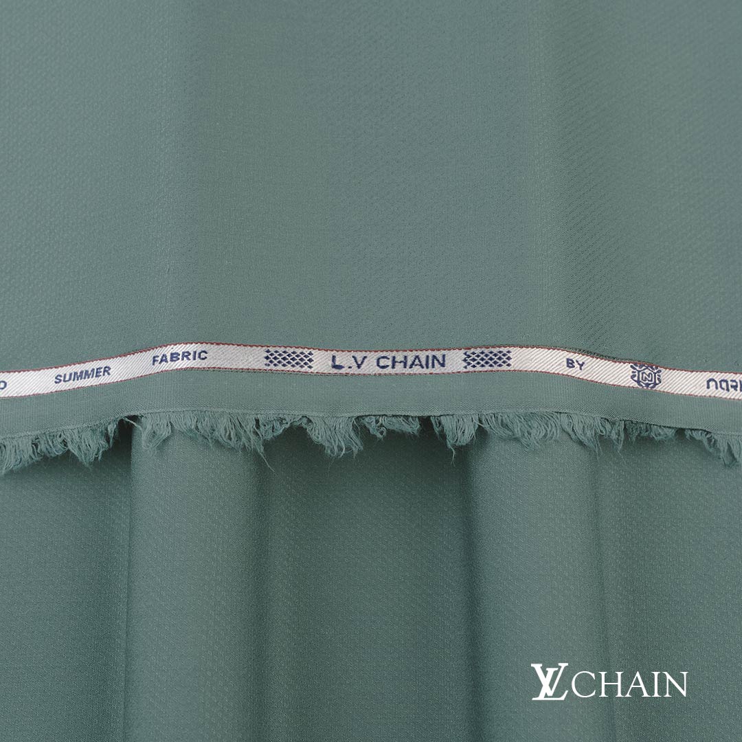 Premium LV Chain men’s unstitched fabric featuring dobby weave