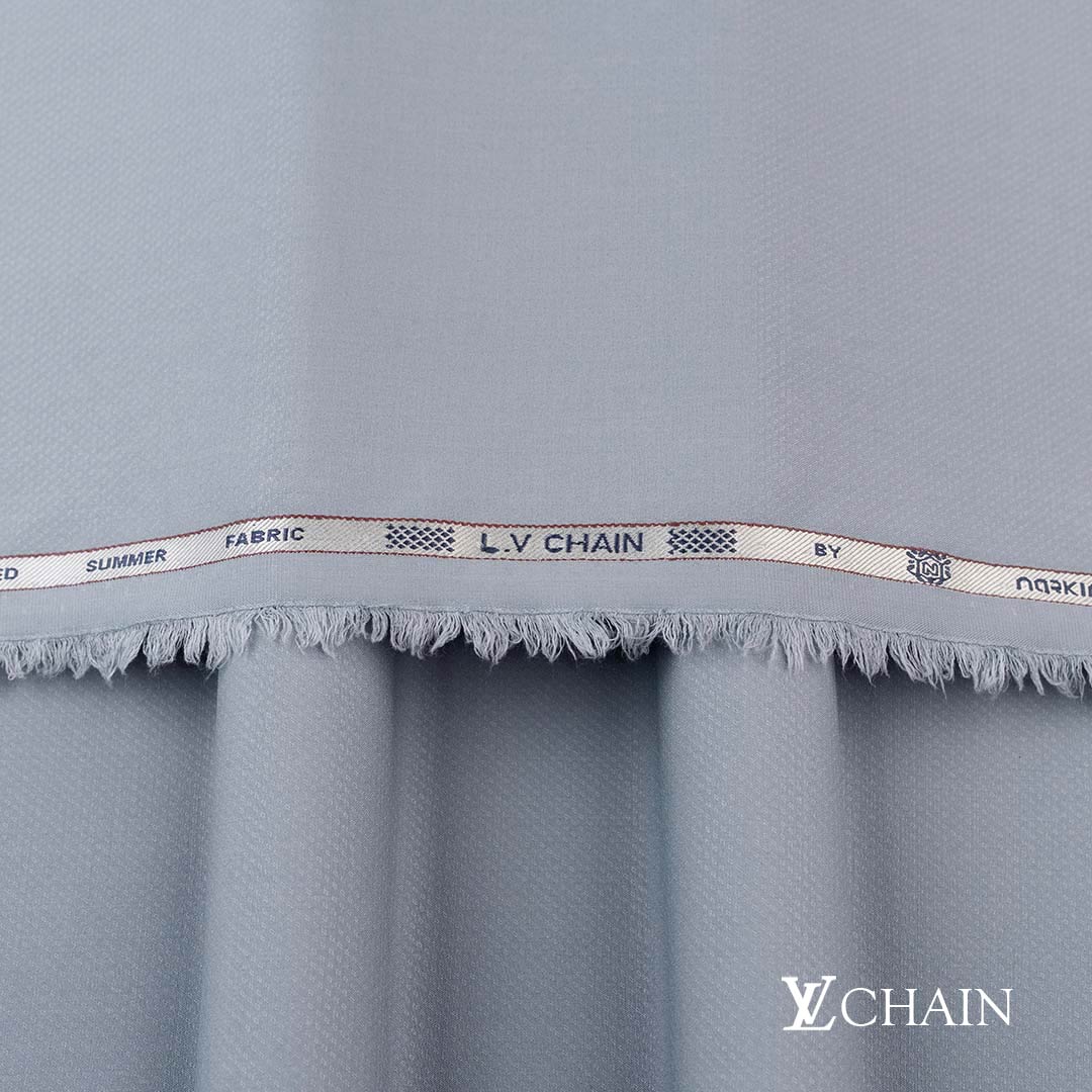 Premium LV Chain men’s unstitched fabric featuring dobby weave