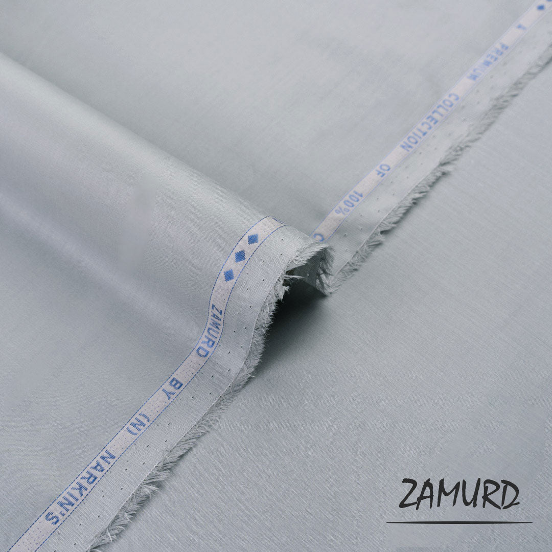 Zamurd premium party wear fabric with twill weave and semi-soft high-density finish