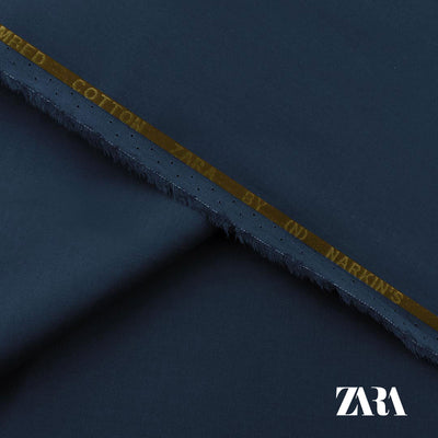 Zara premium 100% fine cotton fabric with silver finish and semi-stiff texture