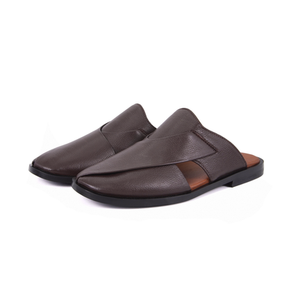 Peshawari Sandal - Brown Mules (PMC17)