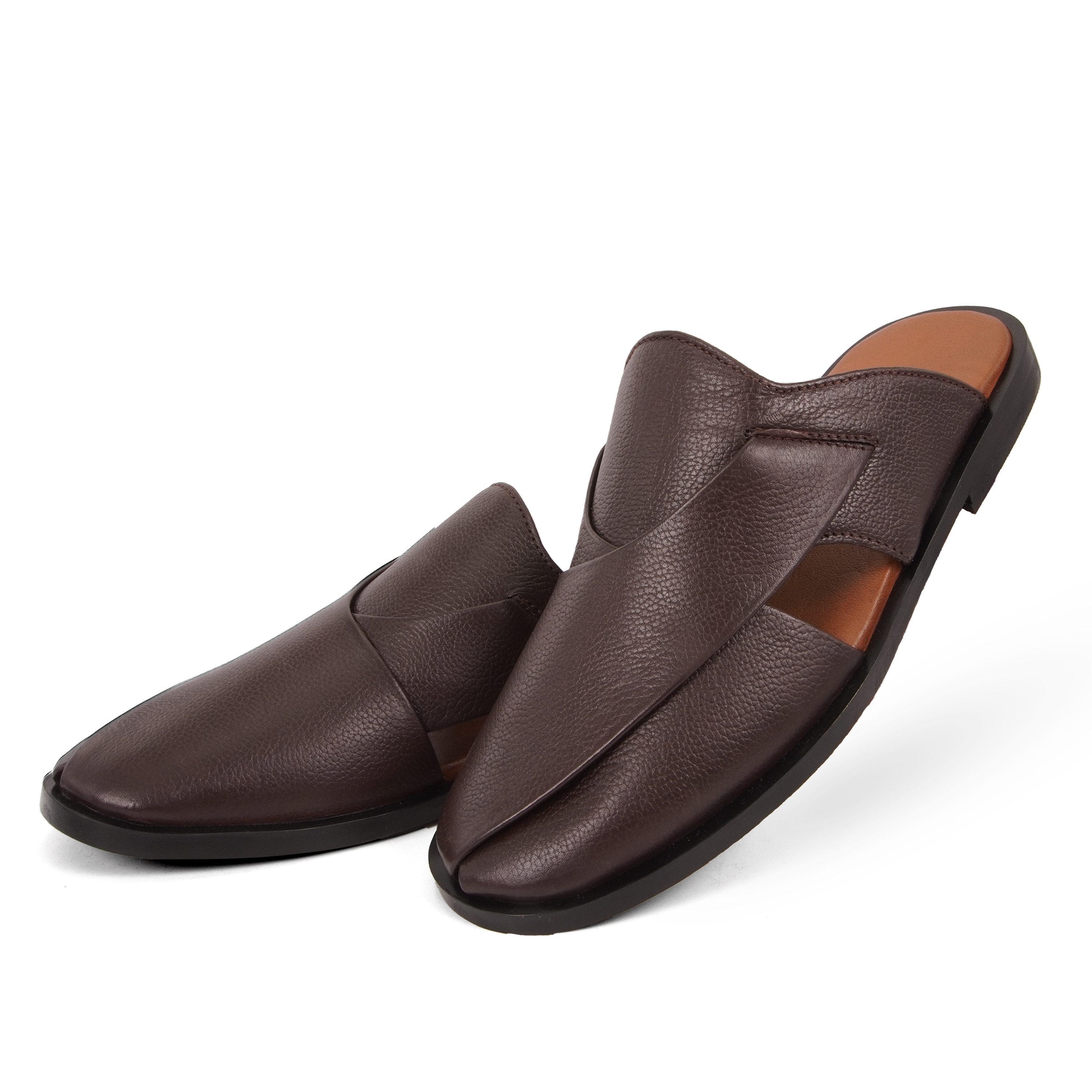 Peshawari Sandal - Brown Mules (PMC17)