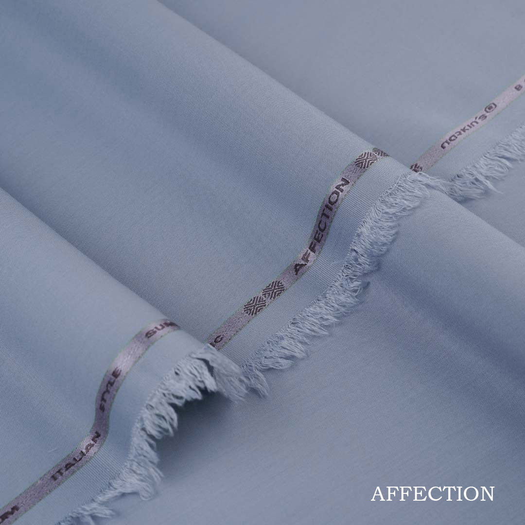 Premium Affection wash & wear blended fabric in polyester and viscose with smooth texture, elegant fall, and long-lasting fade-resistant color, ideal for ethnic wear.