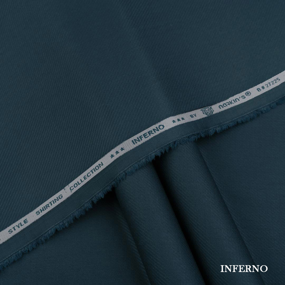 Inferno Shirting wash and wear fabric with self dobby texture and rich color