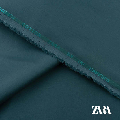 Zara premium 100% fine cotton fabric with silver finish and semi-stiff texture