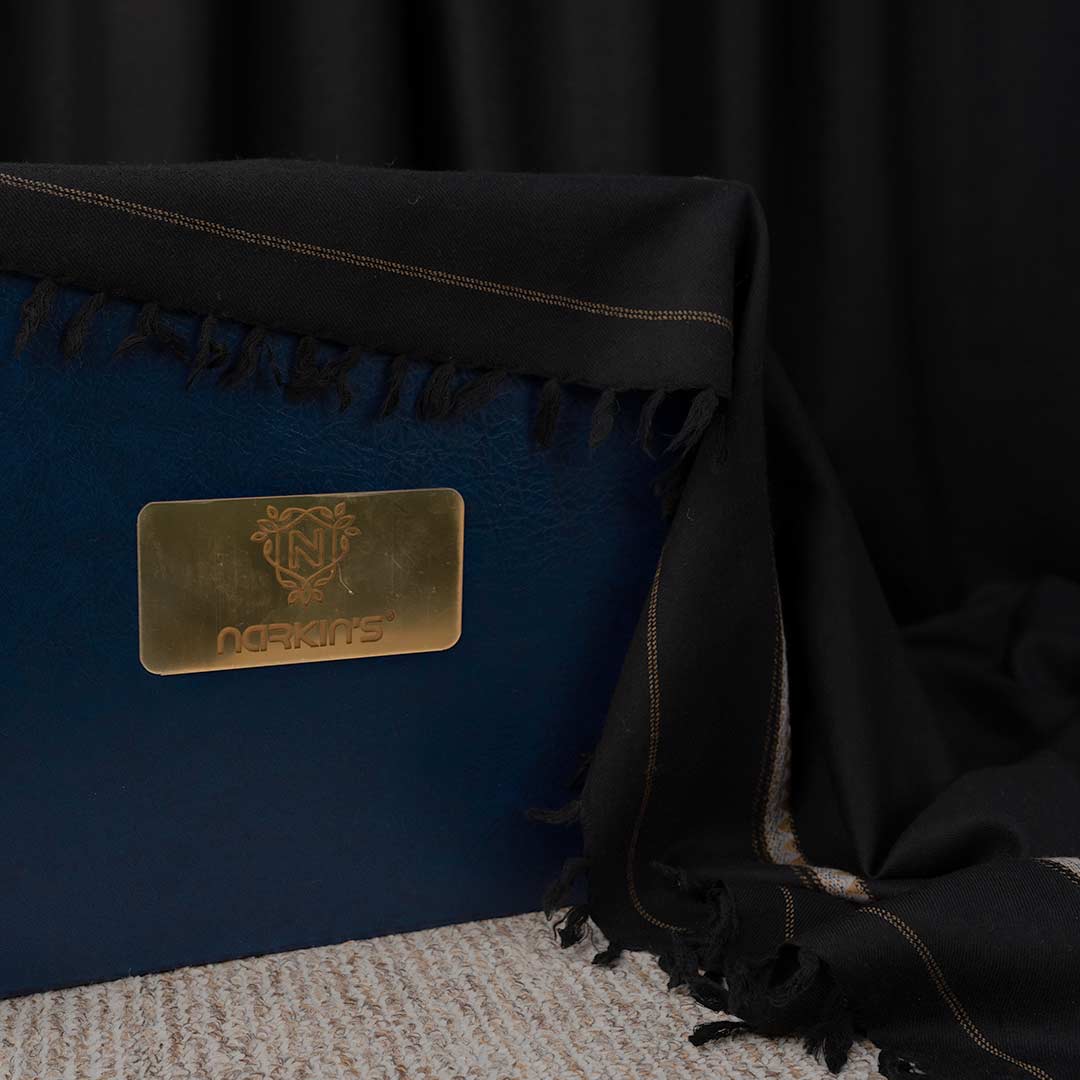 100% Woolen Shawl - 008 | Black