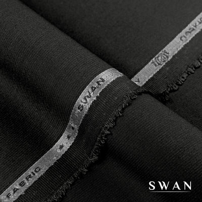 Swan unstitched winter fabric with soft feel and self-textured design, perfect for elegant day and evening wear.