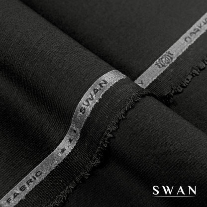 Swan unstitched winter fabric with soft feel and self-textured design, perfect for elegant day and evening wear.