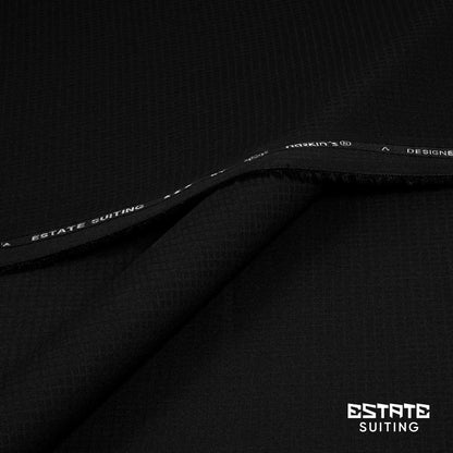 Estate unstitched suiting fabric by Narkin’s, winter wash & wear, medium weight, wrinkle-free with subtle textured weave