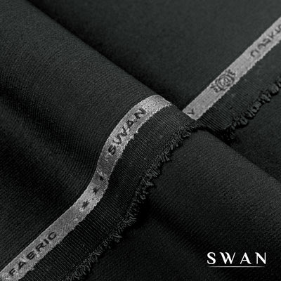 Swan unstitched winter fabric with soft feel and self-textured design, perfect for elegant day and evening wear.