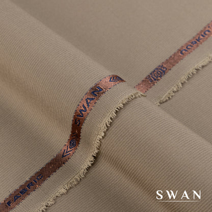 Swan unstitched winter fabric with soft feel and self-textured design, perfect for elegant day and evening wear.