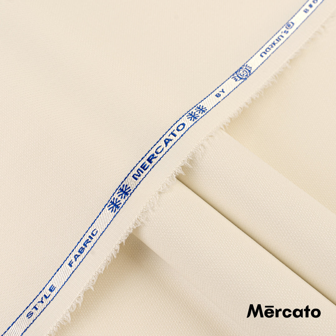 Mercato unstitched winter wash & wear suiting fabric in soft twill weave by Narkin’s.