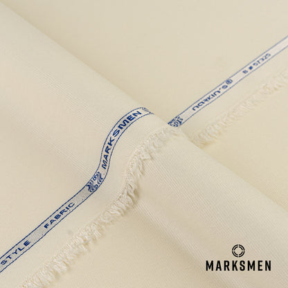 Marksmen unstitched winter wash & wear textured fabric with soft, lustrous finish and wrinkle-resistant construction.