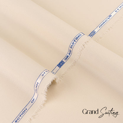 Grand Suiting unstitched winter wash & wear suiting fabric with soft finish and textured weave in classic basic color.