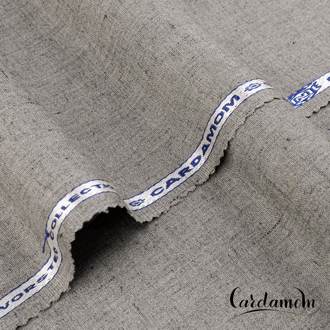 Cardamom unstitched winter wash & wear fabric with soft woolen texture, woom-inspired earthy color palette, and wash & wear finish.