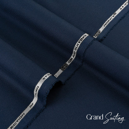Grand Suiting unstitched winter wash & wear suiting fabric with soft finish and textured weave in classic basic color.