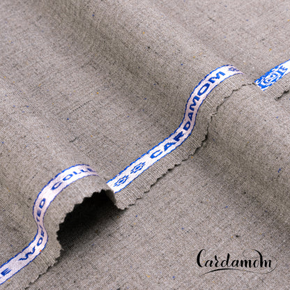 Cardamom unstitched winter wash & wear fabric with soft woolen texture, woom-inspired earthy color palette, and wash & wear finish.