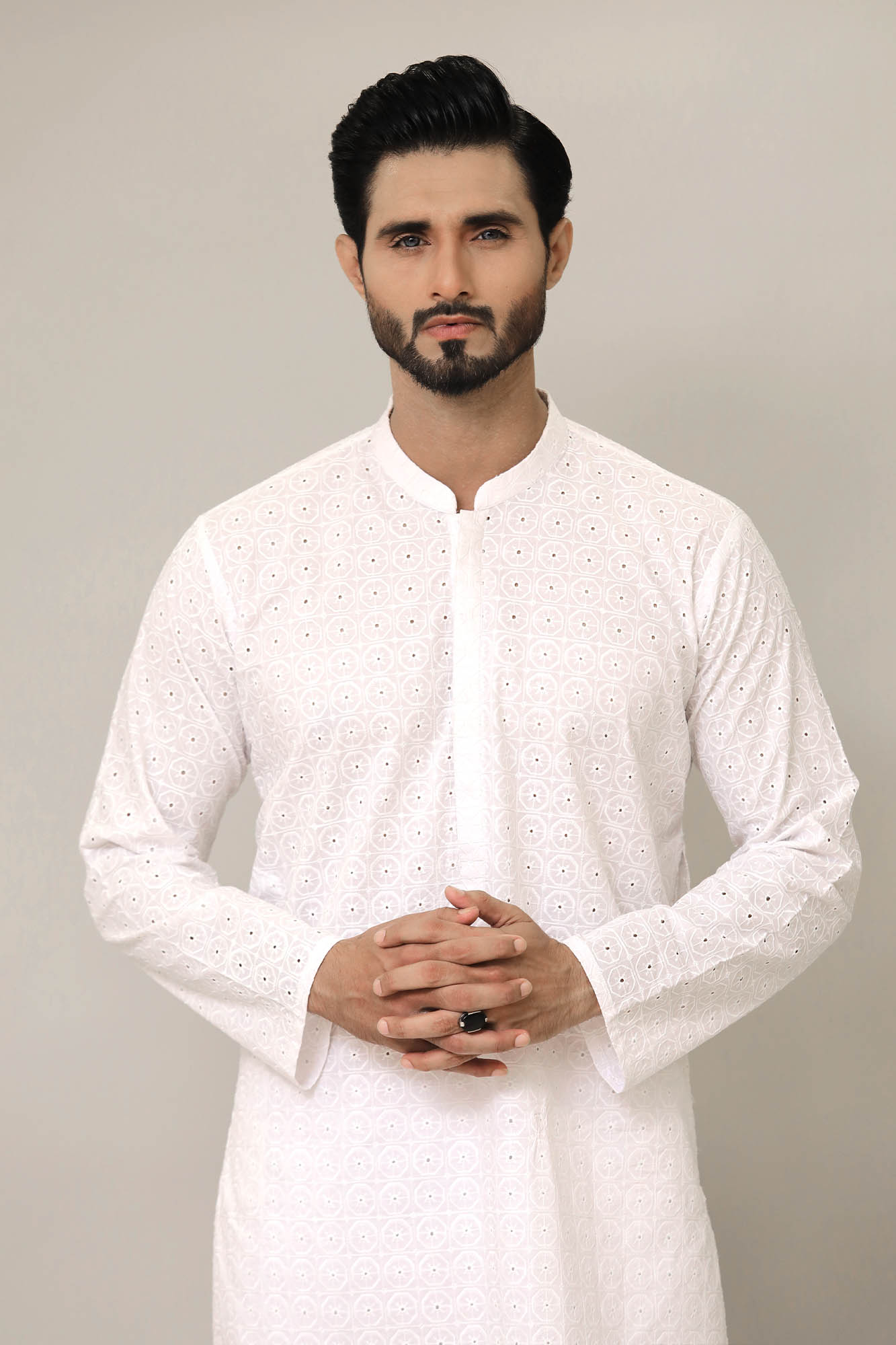 Stitched Chikankari Shalwar Kameez (CCKS - White) - Narkin's Textile ...