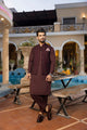 Stitched Shalwar Kameez with Waist Coat (Maroon)